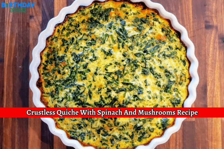 Crustless Quiche With Spinach And Mushrooms Recipe